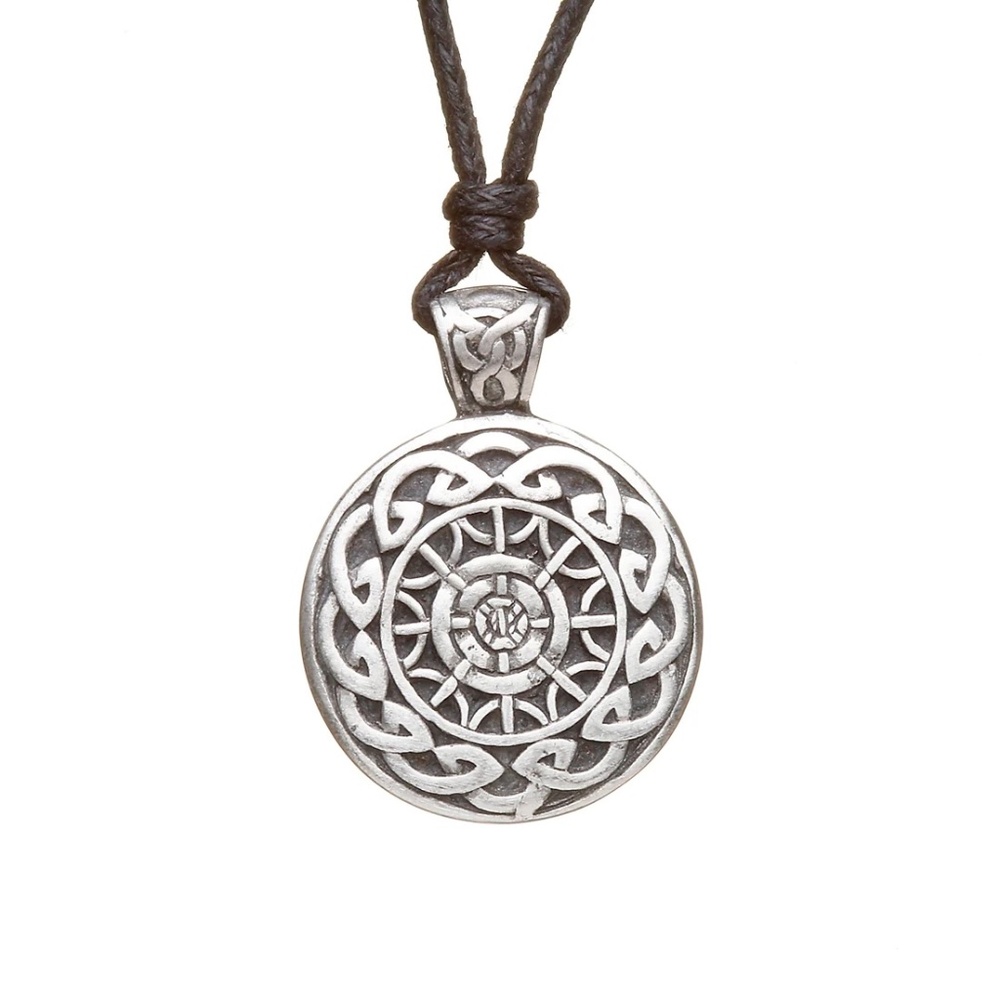 Celtic Mandala Heritage Collection Pewter Necklace on Adjustable Cord